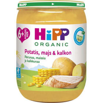 Potatis majs & kalkon Från 6m Eko 190g Hipp.