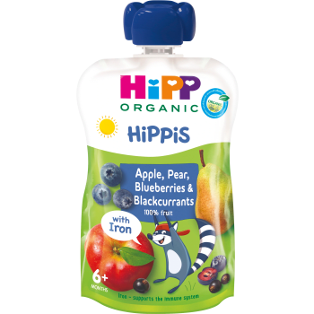 Smoothie Äpple Päron & Blåbär 6m 100g HiPP.