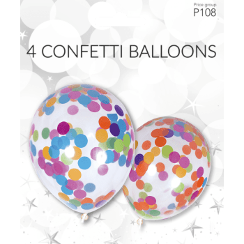 Ballong konfetti 4-p Happy Party.