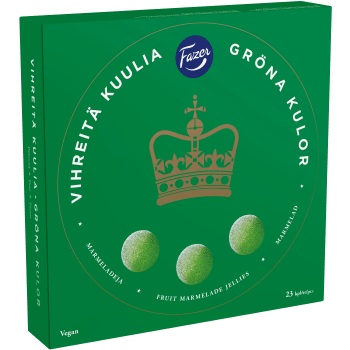 Gåvoask Gröna kulor 500g Fazer.
