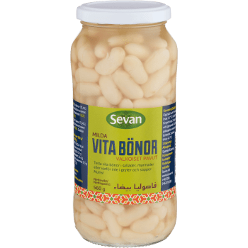 Vita bönor 560g Sevan.