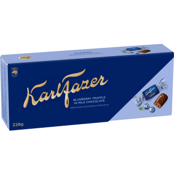 Chokladpraliner Mjölkchoklad Blåbär 228g Fazer.