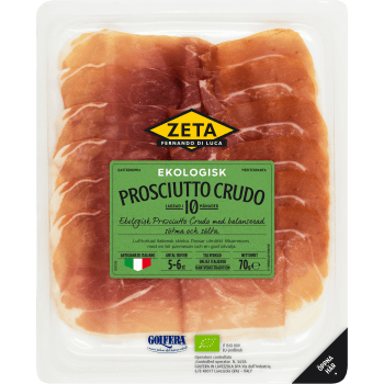 Skinka Lufttorkad Prosciutto Crudo Ekologisk 70g Zeta.