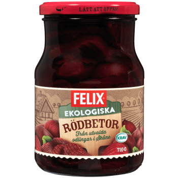 Skivade Rödbetor 710g KRAV Felix.
