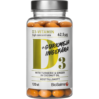 Vitamin D3 Gurkmeja Ingefära 120-p BioSalma.