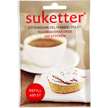 Sötningsmedel Snabblösligt Refill 400st Suketter.
