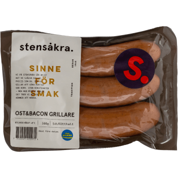 Ost och Bacongrillare 54% Kötthalt 300g Stensåkra.