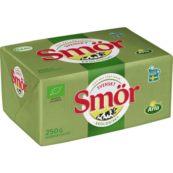 Smör Normalsaltat Svenskt 82% Ekologisk 250g Arla.