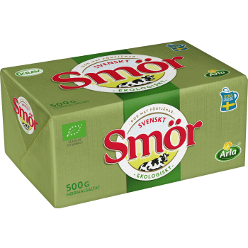 Smör normalsaltat 82% Ekologisk 500g Svenskt Smör från Arla®.