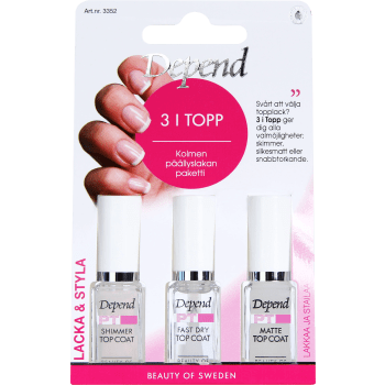 Top Coat 3 i Topp 1-p Depend.