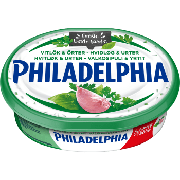 Färskost Vitlök & örter 300g Philadelphia.
