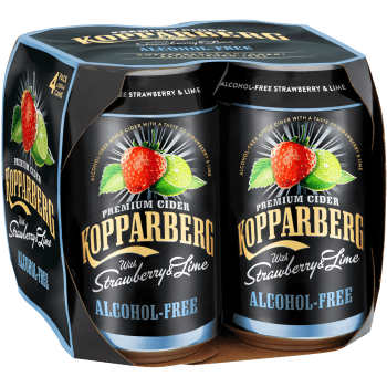 Cider Jordgubb Lime Alkoholfri 4-p 330ml Kopparbergs.