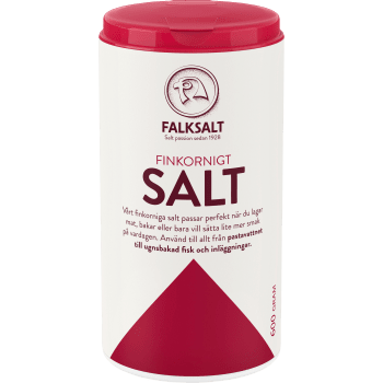 Finkornigt Hushållssalt utan jod 600g Falksalt.