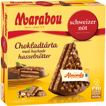 Chokladtårta schweizernöt Fryst 400g Marabou.