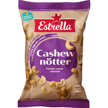Cashewnötter Rostad & Salt 150g Estrella.