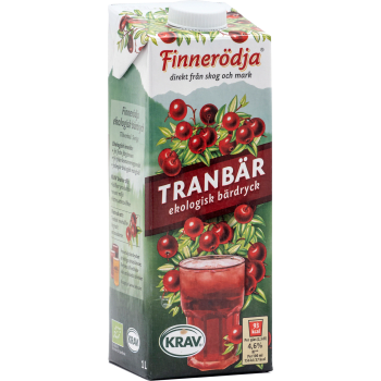 Tranbärsdryck Ekologisk 1l KRAV Finnerödja.