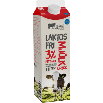 Mjölkdryck Standard Laktosfri 3% 1l Grådö Mejeri.