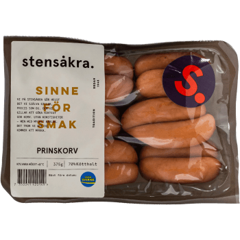 Prinskorv 70% Kötthalt 375g Stensåkra.