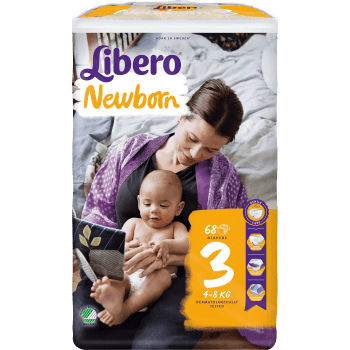 Blöjor Newborn Storlek 3 4-8 kg 68-p Miljömärkt Libero.