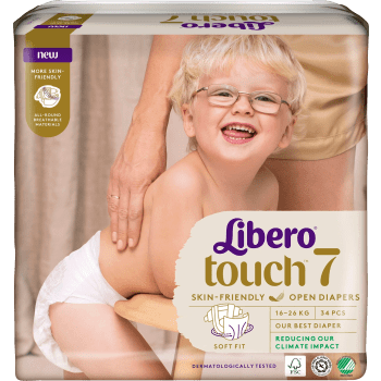 Blöjor Touch Strl 7 16-26kg Miljömärkt 34-p Libero.