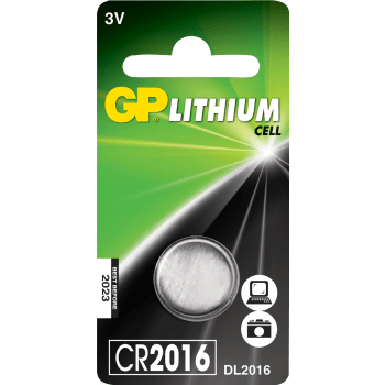 Batteri GP Aklaline Knappcell Lithium CR2016 1-p Batteristen.