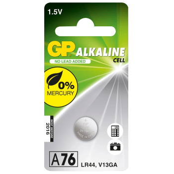 Batteri GP Knappcell Aklaline 1,5V, A76 1-p Batteristen.