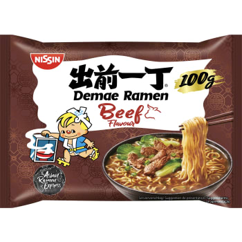 Nudlar med biffsmak 100g Nissin.