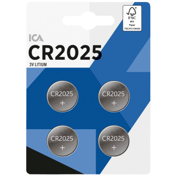 Knappcellsbatteri CR2025 4-p ICA.