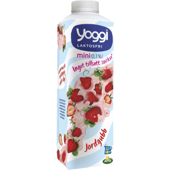 Yoghurt Mini Jordgubb 0,1% Laktosfri 1000g Yoggi®.
