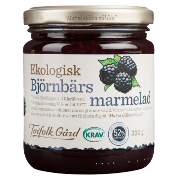 Björnbärsmarmelad 330g KRAV Torfolk Gård.