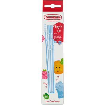 Sugrör och rengöringsborste Snack-n-sip Bambino.