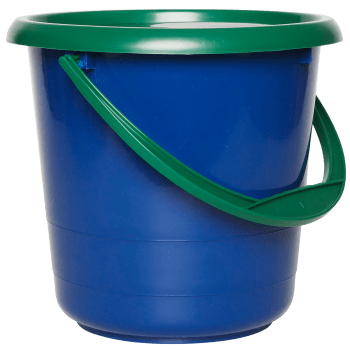 Hink med lock Blå/grön 5l Nordiska Plast AB.