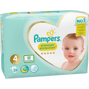 Blöjor Premium Protection Strl 4 9-14kg 39-p Pampers.