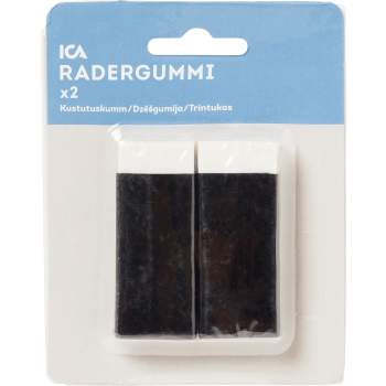 Radergummi Vit/svart 2-p ICA Home.