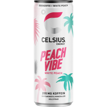Energidryck White peach 35,5cl Celsius.