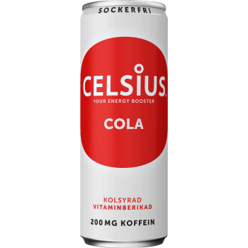 Energidryck Cola 35,5cl Celsius.