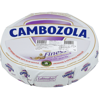 Dessertost Vit & blåmögelost med vitlök Cambozola Finesse.
