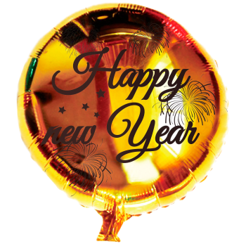 Folieballong Happy New Year Guld 23cm Packers.