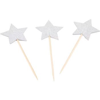 Partypicks Stjärna Silver 20-p Festive.