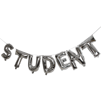 Folieballonger Student Silver 38cm.