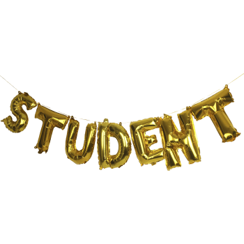 Folieballonger Student Guld 38cm.