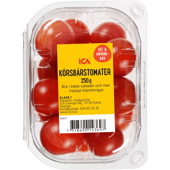 Körsbärstomater 250g Klass 1 ICA.