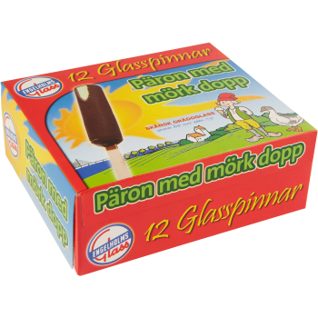 Glasspinne Päron med mörk dopp 40g 12-p Engelholms Glass.