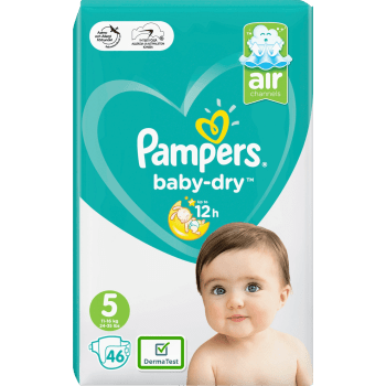 Blöjor Baby-Dry air Strl 5 11-16kg 46-p Pampers.