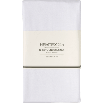 Lakan Plain 180x200 Vit Hemtex24h.