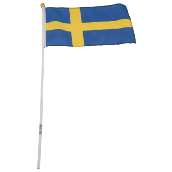 Tygflagga med pinne.