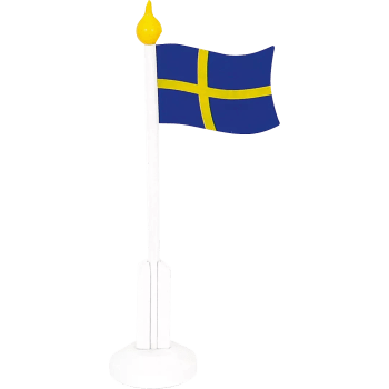 Svensk flagga med fot.