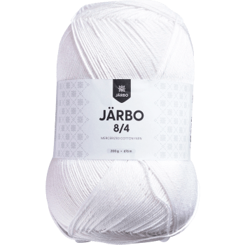 Virkgarn 8/4 Vit 200g Järbo.
