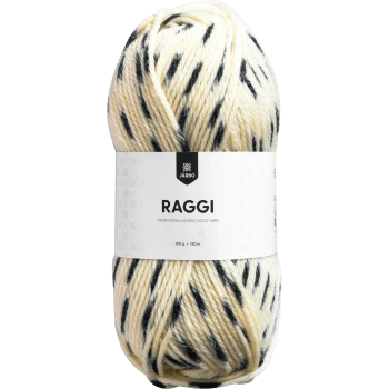 Garn Raggi Natur/svart 100g Järbo.