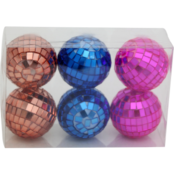 Mini Discobollar 6cm 6p mix färg Festive.